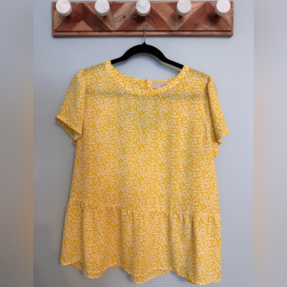 EUC Loft Peplum shirt size L